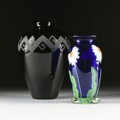 TWO ART GLASS VASES, LATE 20TH