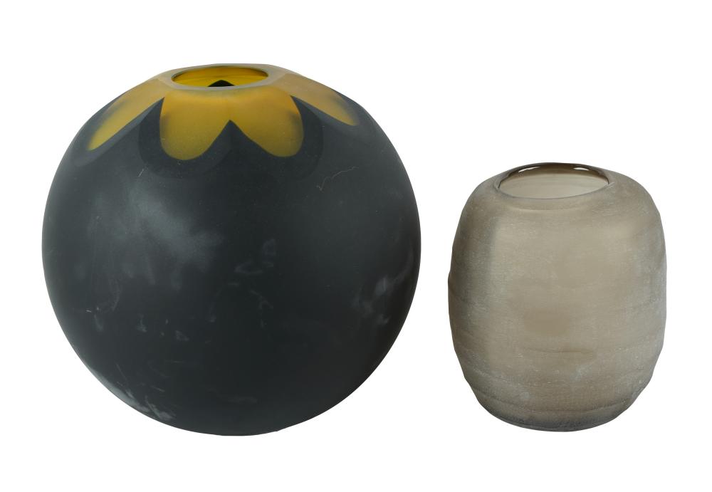 TWO ART GLASS VASESthe first: