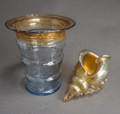 TWO ART GLASS VESSELS: GOLD IR