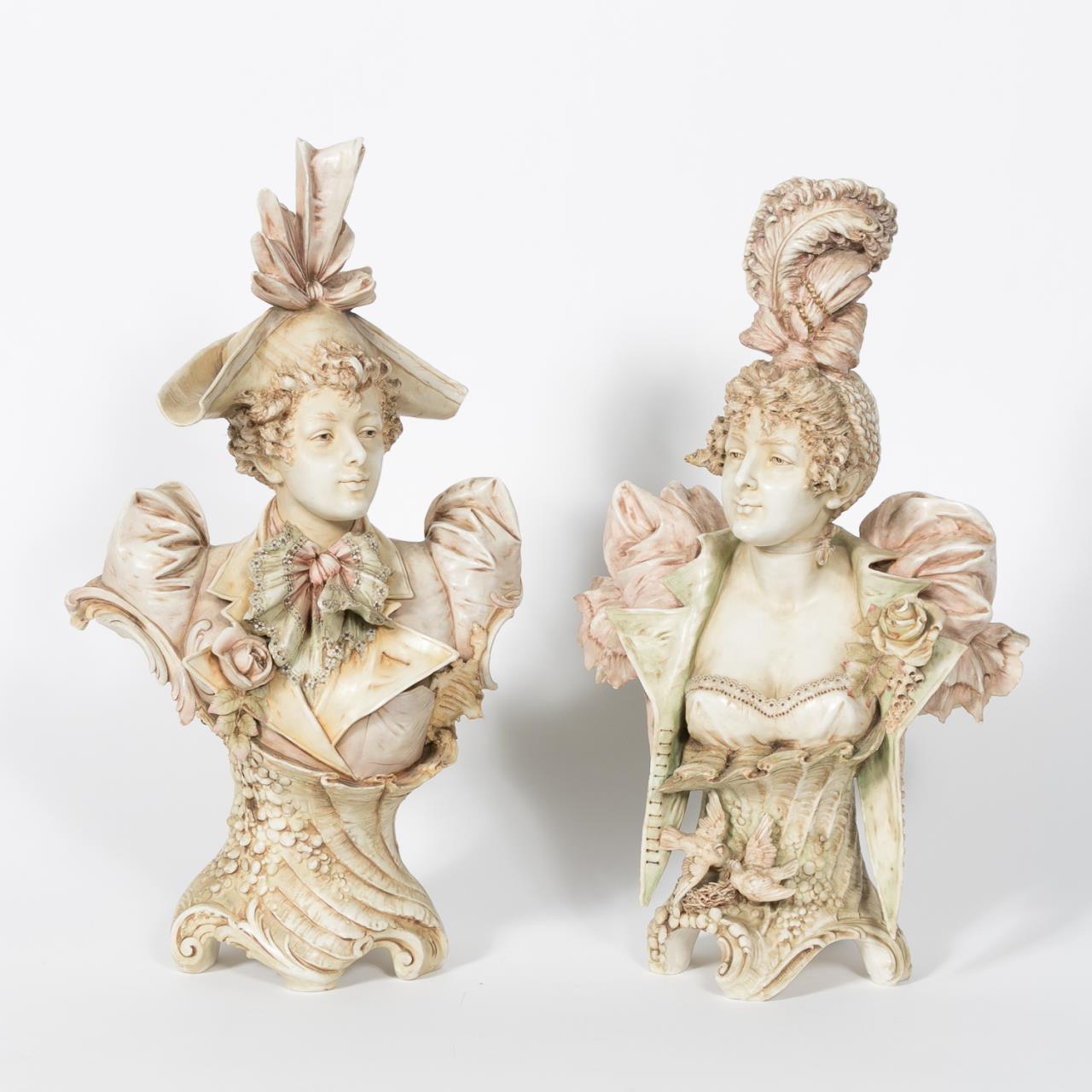 TWO ART NOUVEAU PORCELAIN FIGURAL