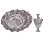 TWO ART NOUVEAU SILVER TABLE A