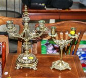 TWO ART NOUVEAU STYLE BRASS CA