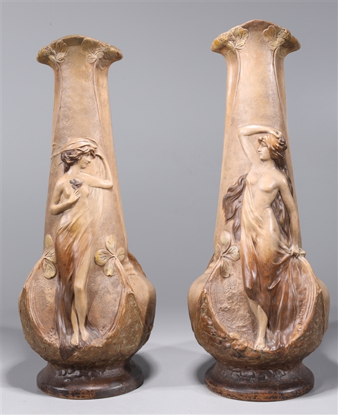 Two Art Nouveau style porcelain