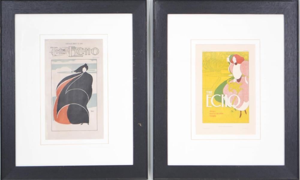 TWO ART NOUVEAU STYLE PRINTS OF