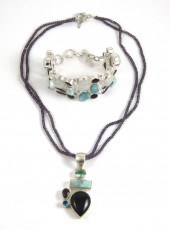 TWO ARTICLES OF AMETHYST AND L