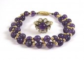 TWO ARTICLES OF AMETHYST AND F