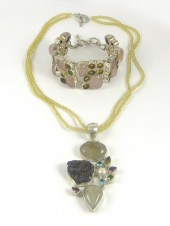 TWO ARTICLES OF CITRINE AND ST