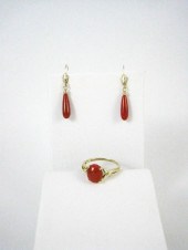 TWO ARTICLES OF CORAL AND FOUR
