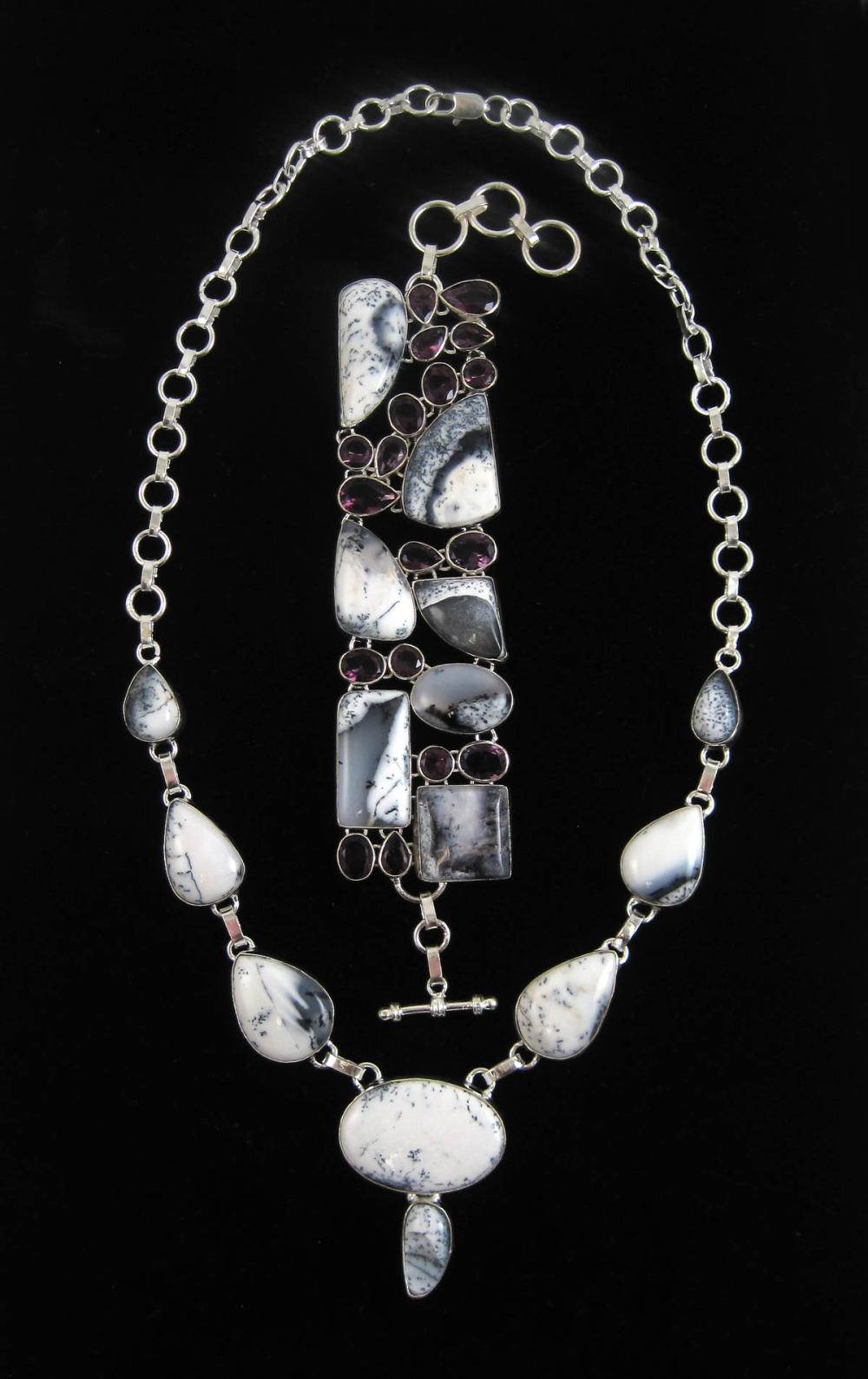 TWO ARTICLES OF DENDRITIC AGATE
