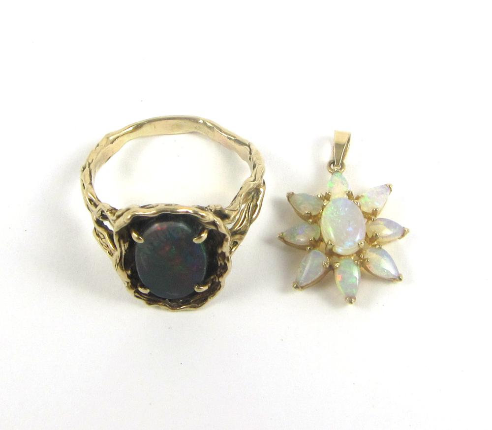 TWO ARTICLES OF OPAL AND FOURTEEN
