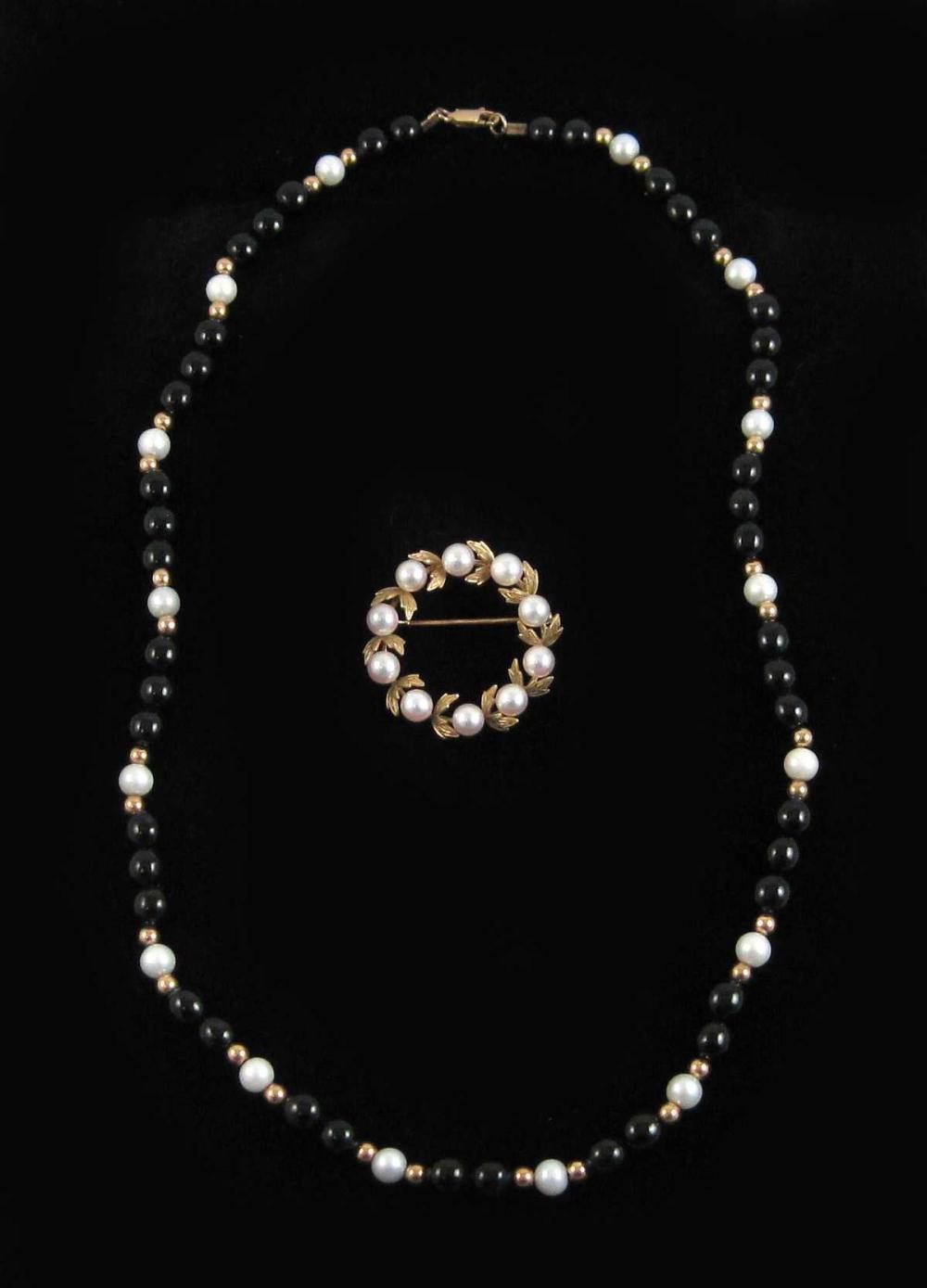 TWO ARTICLES OF PEARL AND