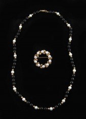 TWO ARTICLES OF PEARL AND FOUR