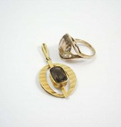 TWO ARTICLES OF SMOKY QUARTZ J