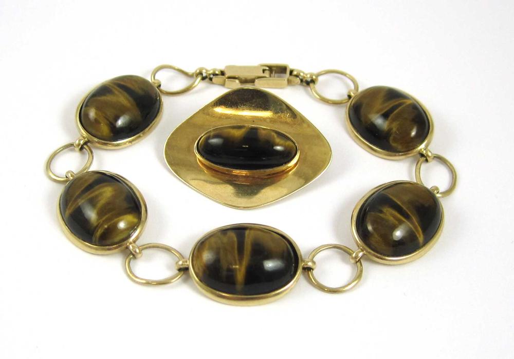 TWO ARTICLES OF TIGER'S EYE