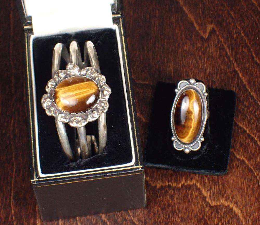 TWO ARTICLES OF TIGER'S EYE