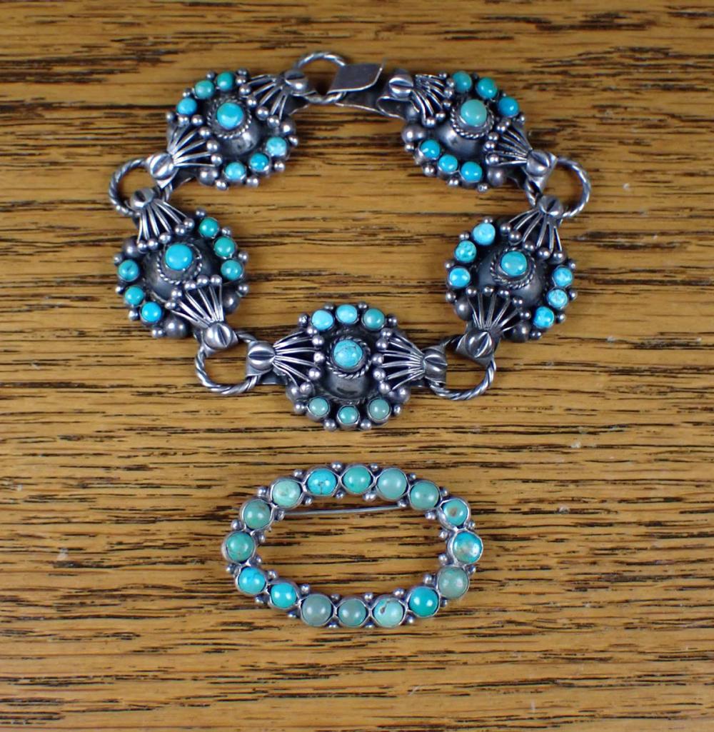 TWO ARTICLES VINTAGE TURQUOISE