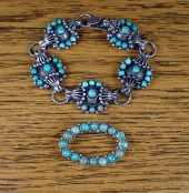 TWO ARTICLES VINTAGE TURQUOISE