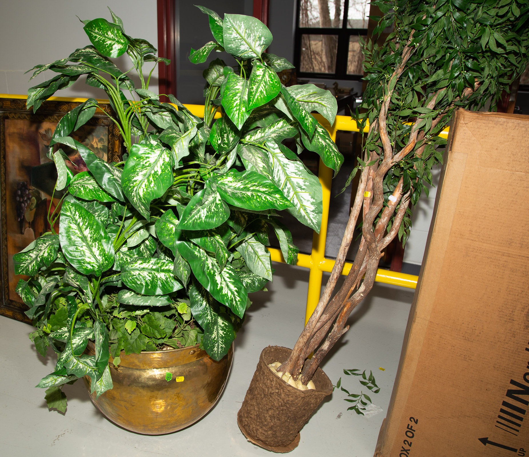 TWO ARTIFICIAL PLANTS One in