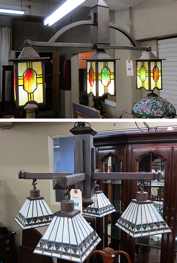 TWO ARTS & CRAFTS STYLE LIGHT