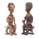 TWO ASHANTI GHANA CARVED FERTI