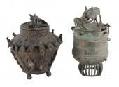 TWO ASHANTI STYLE KUDUO METAL