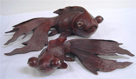 Two Asian carved wood figures of
