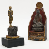 TWO ASIAN FIGURES OF BUDDHA<br