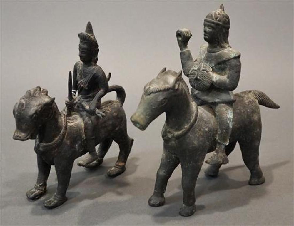 TWO ASIAN FIGURES ON HORSEBACKTwo