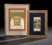 Two Asian Framed Miniature Pai