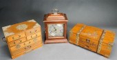 TWO ASIAN FRUITWOOD BOXES AND