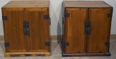 TWO ASIAN METAL MOUNTED STAINE