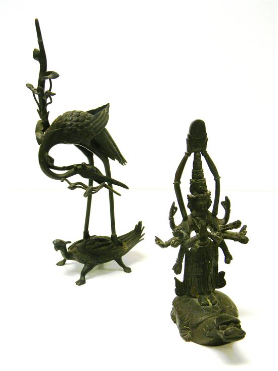 Two Asian metal sculptures 