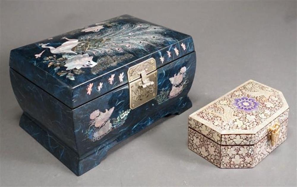 TWO ASIAN MOTHER-OF-PEARL AND