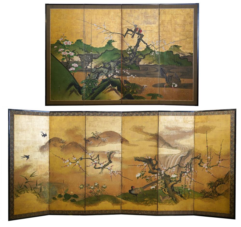 TWO ASIAN PANEL SCREENTwo Asian