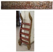TWO ASIAN PARCEL-GILT AND RED