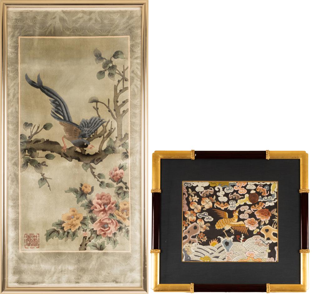 TWO ASIAN SILK EMBROIDERY