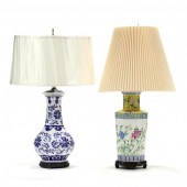 TWO ASIAN STYLE LAMPS  Contemp