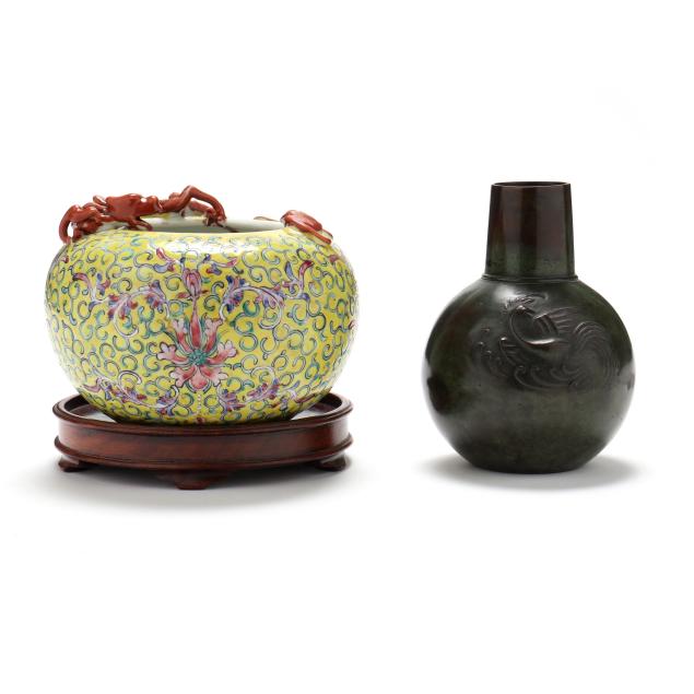TWO ASIAN VASES  Includes a Chinese