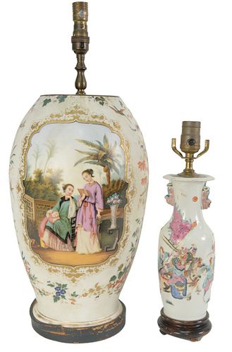 TWO ASIAN VASES TO INCLUDE A