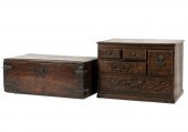 TWO ASIAN WOOD BOXESTwo Asian