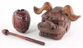 Two Asian Wood Carvingsthe fir