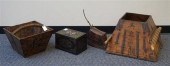 TWO ASIAN WOOD CONTAINERS, WOO