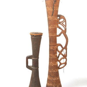 Two Asmat Drums Papua New Guinea,