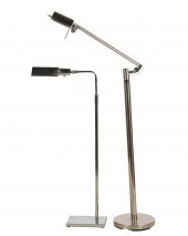 TWO ASSORTED CHROME FLOOR LAMP