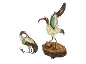 TWO ASSORTED CLOISONNE ENAMEL