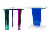 TWO ASSORTED COLORED RESIN & G