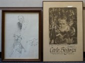 TWO ASSORTED FRAMED WORKS OF A