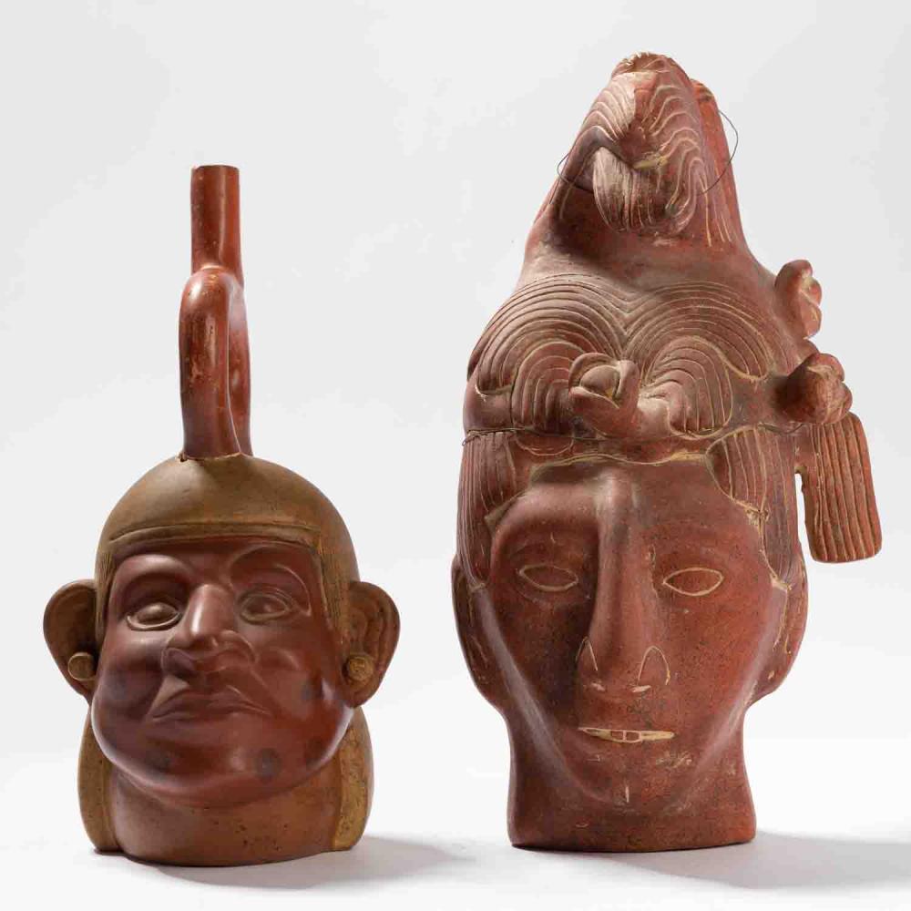 TWO ASSORTED MOCHE FIGURAL