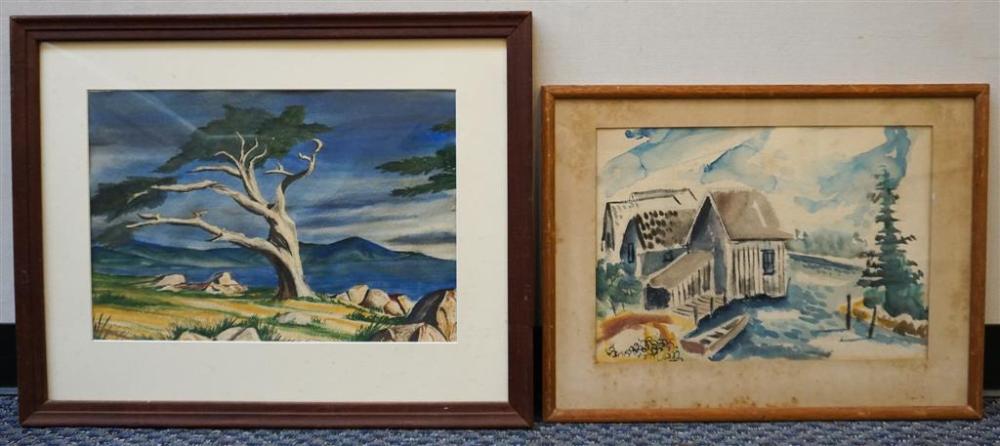 TWO ASSORTED WATERCOLORS ON