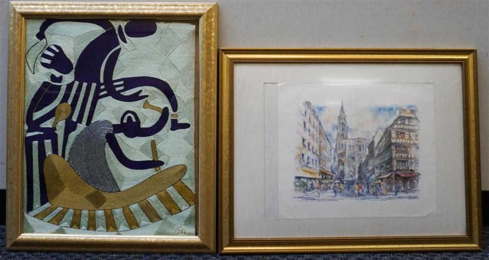 TWO ASSORTED WORKS OF ART,